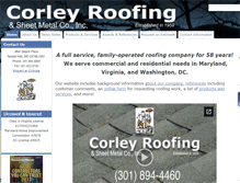Tablet Screenshot of corleyroofing.com